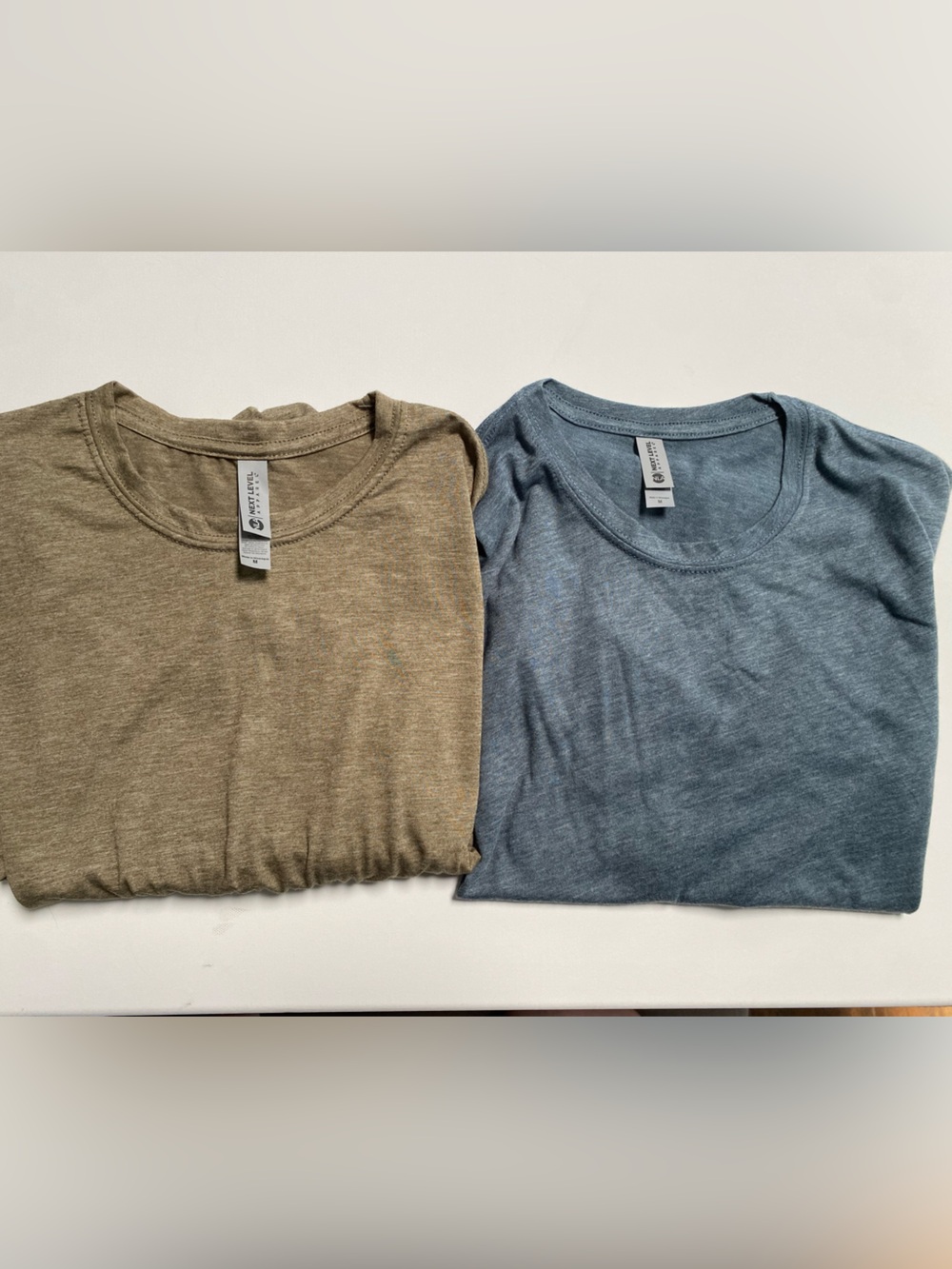 NEW Bundle (2) Next Level Apparel Premium CVC Crew Neck Tees - Medium unisex